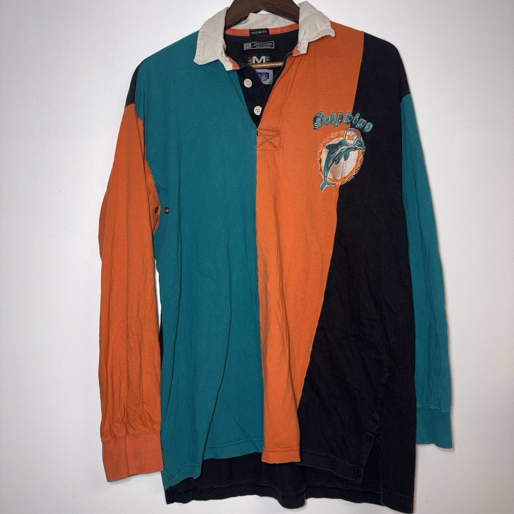 Vintage Men's 90s Miami Dolphins Rubgy NFL Long Sleeve SIZE  XL Mirage